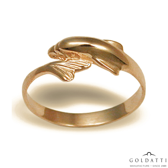 Delfin-mintájú gyűrű (Vörös - 2.2 gr) - 280V