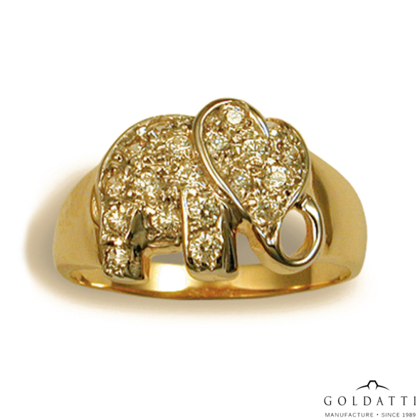 Elefántos Női gyűrű (Sárga  - 3.8 gr) - 281S
