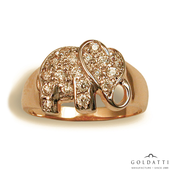 Elefántos Női gyűrű (Vörös  - 3.8 gr) - 281V