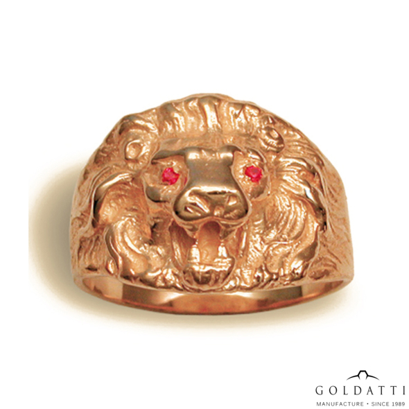 Oroszlán-fejes gyűrű (Vörös - 7.6 gr) - 282V