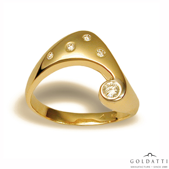 Női köves gyűrű (Sárga  - 3.8 gr) - 451S