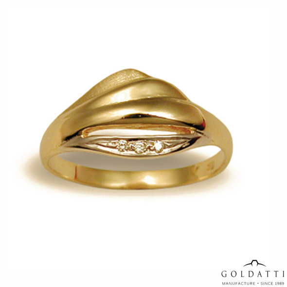 Női köves gyűrű (Sárga  - 3.5 gr) - 468S