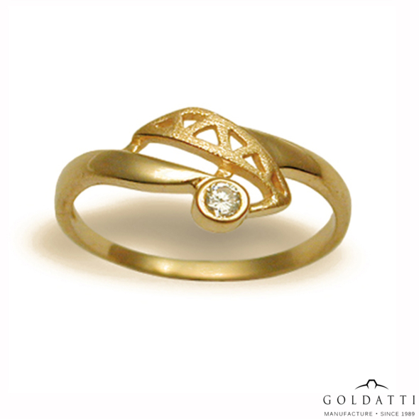 Női köves gyűrű (Sárga  - 1.9 gr) - 475S