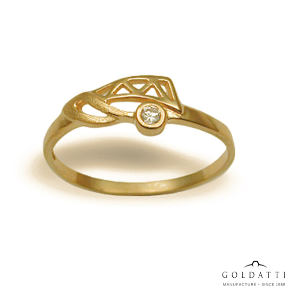 Női köves gyűrű (Sárga  - 2.3 gr) - 476S