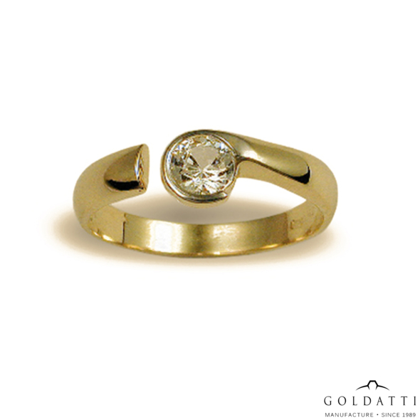 Női köves gyűrű (Sárga  - 2.6 gr) - 482S