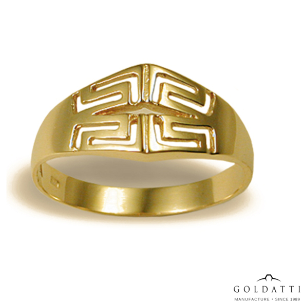 Görög mintás Női gyűrű (Sárga  - 3.2 gr) - 484S