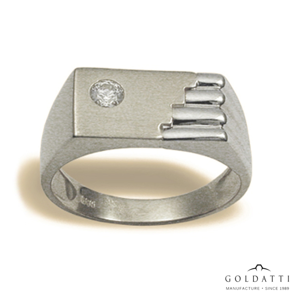 Férfi pecsétgyűrű (Fehér  - 7.1 gr) - 491F