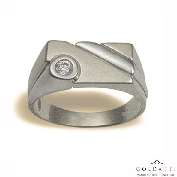 Férfi pecsétgyűrű (Fehér  - 6.9 gr) - 492F