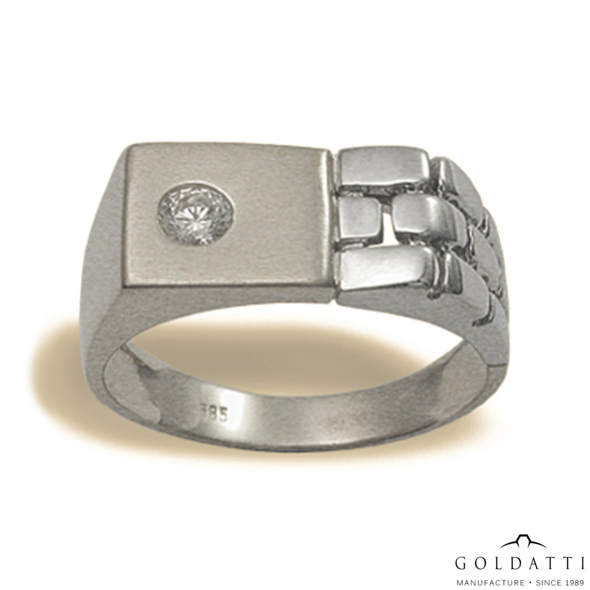 Férfi pecsétgyűrű (Fehér  - 6.5 gr) - 493F
