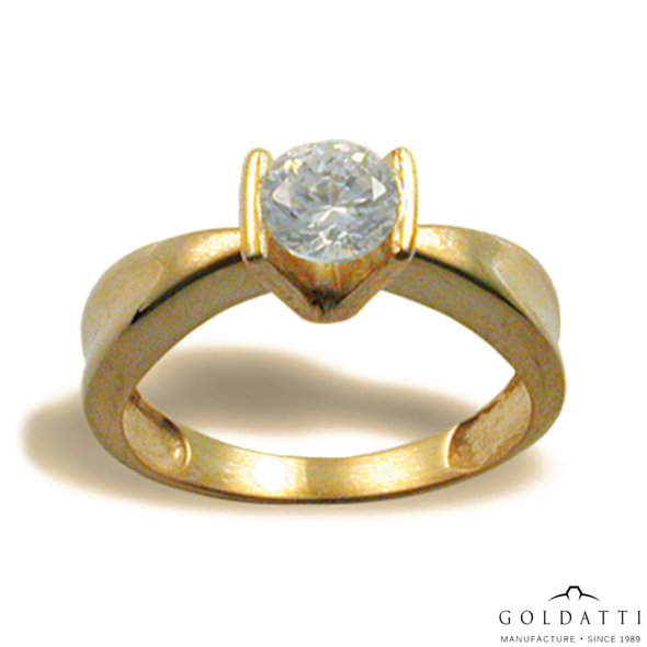 Női köves gyűrű (Sárga  - 4.2 gr) - 495S