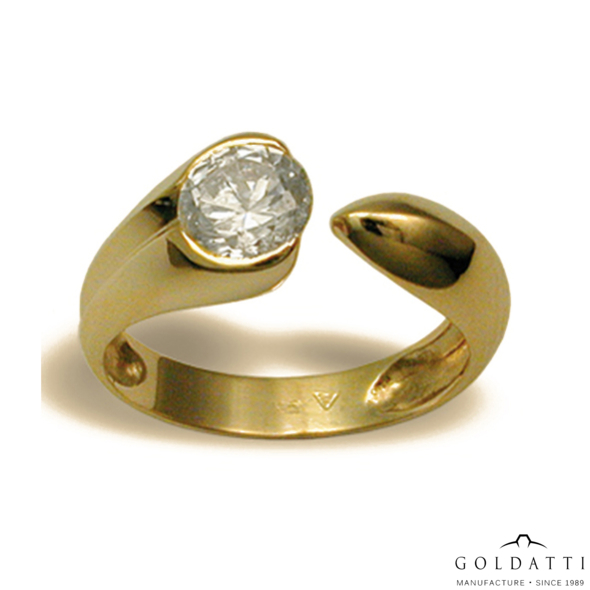 Női köves gyűrű (Sárga  - 3.6 gr) - 497S