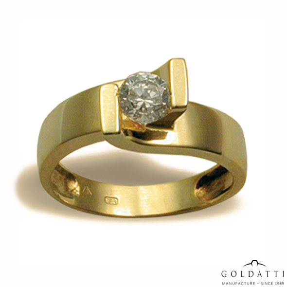 Női köves gyűrű (Sárga  - 4 gr) - 498S