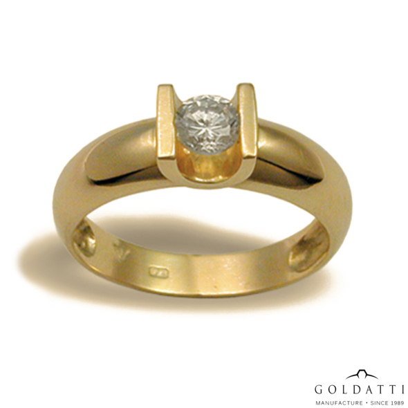 Női köves gyűrű (Sárga  - 3.9 gr) - 499S