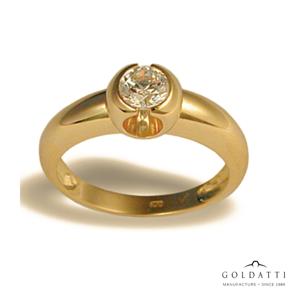 Női köves gyűrű (Sárga  - 3.7 gr) - 500S