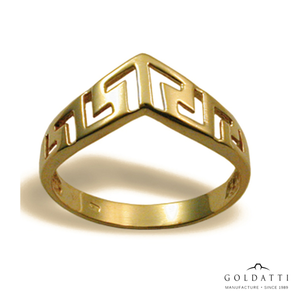 Viktória-gyűrű görög díszítéssel (Sárga - 3.1 gr) - 505S