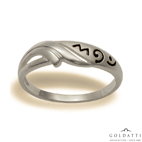 Zománcozott Női gyűrű (Fehér  - 2.4 gr) - 506F