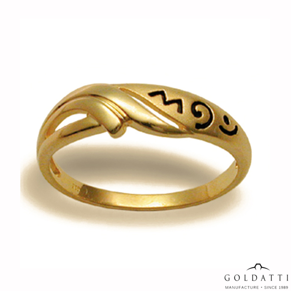 Zománcozott Női gyűrű (Sárga  - 2.4 gr) - 506S