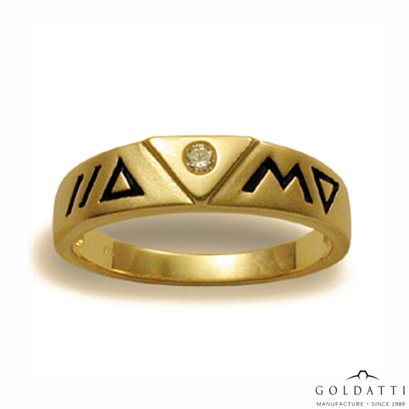 Zománcozott, köves Női gyűrű (Sárga  - 3.5 gr) - 507S