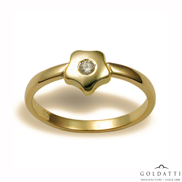 Virág mintás Női gyűrű (Sárga  - 2.3 gr) - 508S