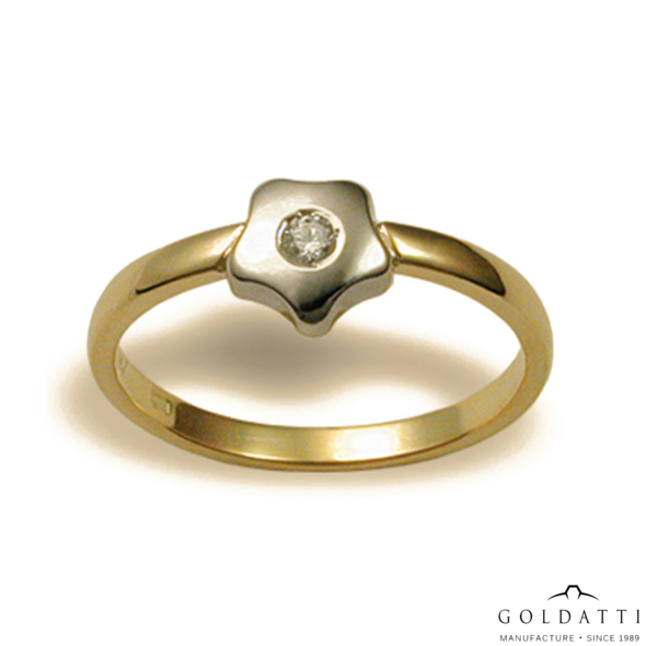 Virág mintás Női gyűrű (Sárga - 2.3 gr) - 508SF