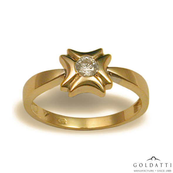 Női köves gyűrű (Sárga  - 2.9 gr) - 509S