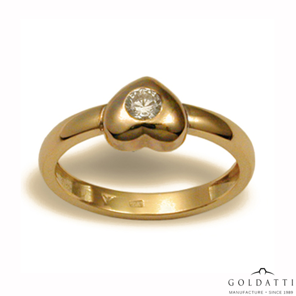 Szíves gyűrű (Sárga  - 3 gr) - 510S