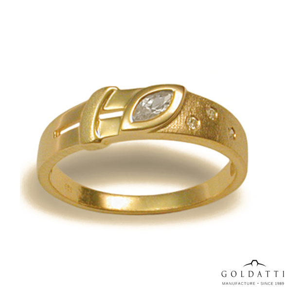 Női köves gyűrű (Sárga  - 2.9 gr) - 527S