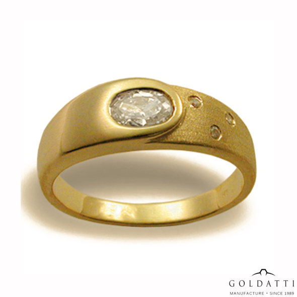 Női köves gyűrű (Sárga  - 3.6 gr) - 528S