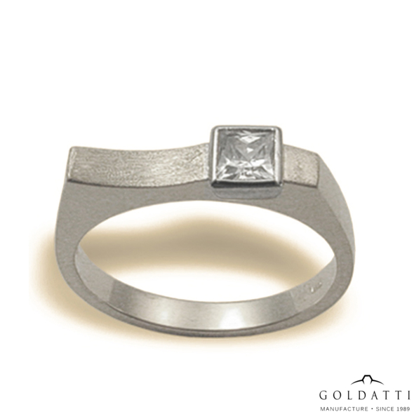 Unisex köves gyűrű (Fehér  - 4.4 gr) - 538F