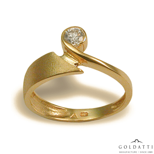 Női köves gyűrű (Sárga  - 2.6 gr) - 539S