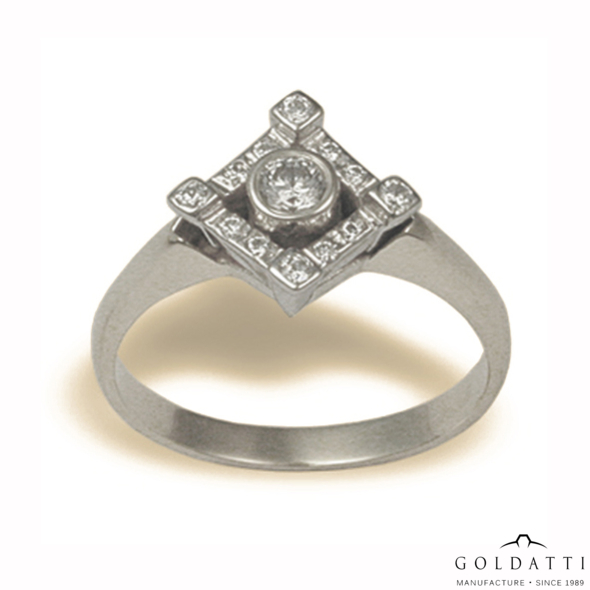 Női köves gyűrű (Fehér  - 4.4 gr) - 543F