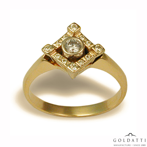 Női köves gyűrű (Sárga  - 4.4 gr) - 543S