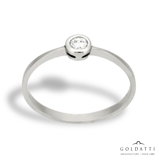 Köves női gyűrű tokos fogalattal (Fehér  - 0.9 gr) - 1005F