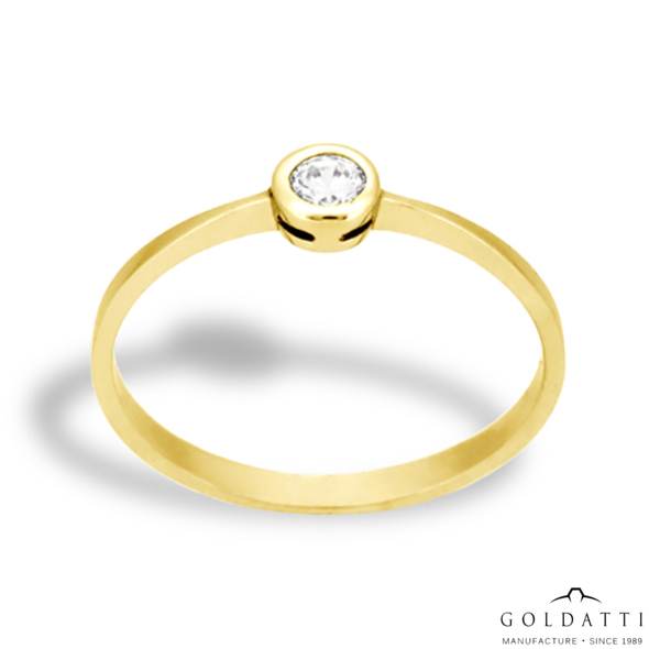 Köves női gyűrű tokos fogalattal (Sárga  - 0.9 gr) - 1005S