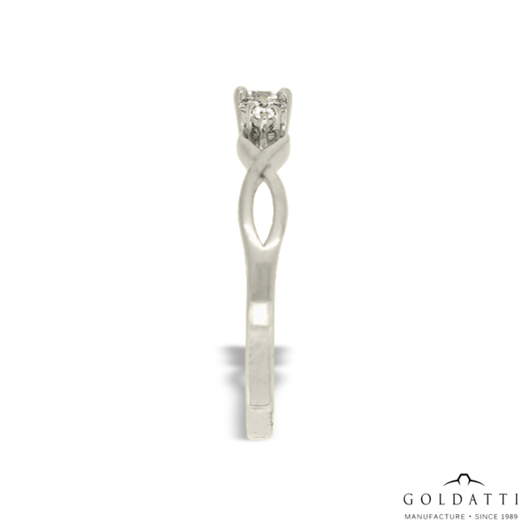 Többköves női gyűrű áttört végtelen mintával (Fehér  - 1.7 gr) - 1009F